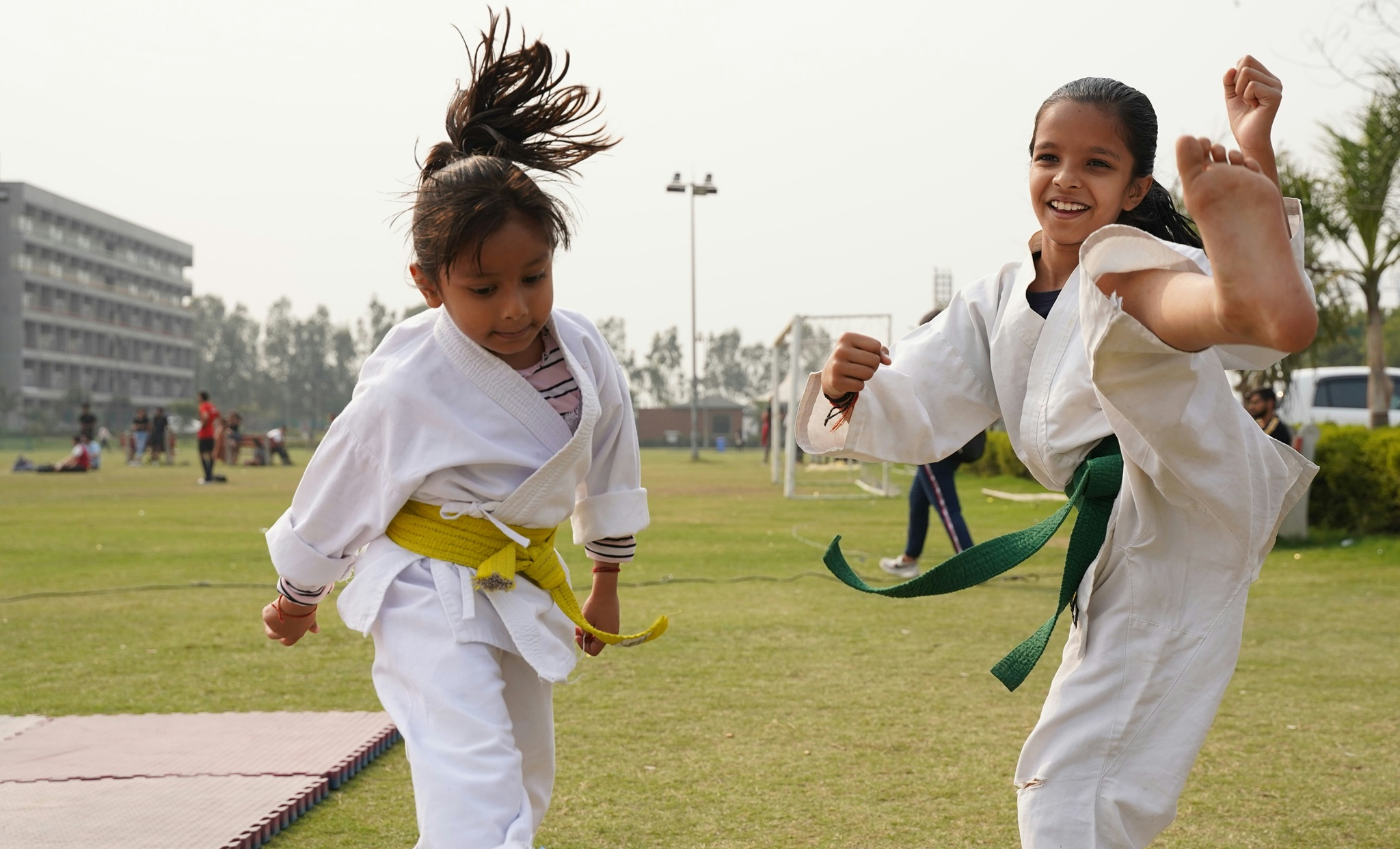 Karate training session